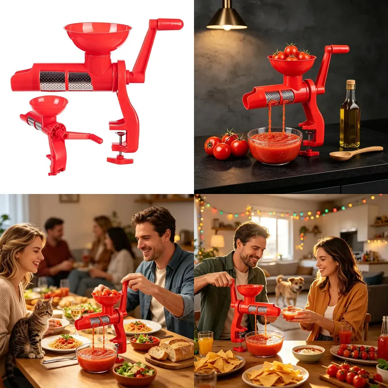 Juicer - Tomatensaftpresse mit Handkurbel, Küchenhelfer mit Filter,