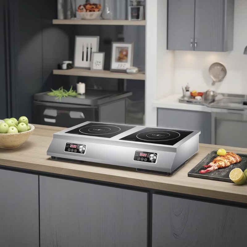 Induction Cooktop Portable - Tragbarer Elektrischer Induktionsherd Edelstahl Industriekochfeld Kochplatte